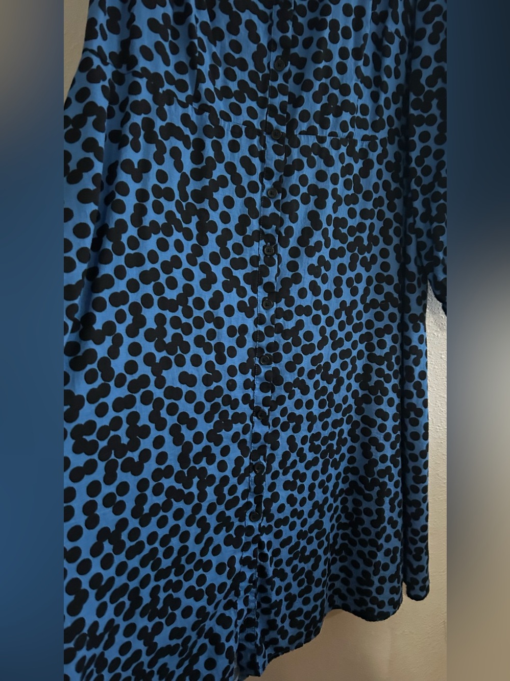 Ava & Viv Blue and Black Polka Dot Midi Dress - Picture 5 of 7